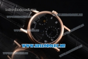 Breguet Classique Power Reserve Sea-Gull ST2153 Automatic Rose Gold Case with Black Dial and Black Leather Strap Roman Numeral Markers