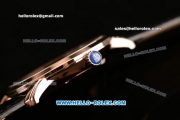 Ulysse Nardin Classico Miyota OS2035 Quartz Rose Gold Case with Stick Markers Black Dial and Black Leather Strap