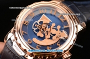 Ulysse Nardin Freak Asia ST22 Automatic Rose Gold Case with Black Dial Numeral Markers and Blue Leather Strap - 7750 Coating