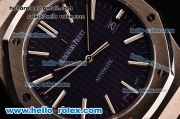 Audemars Piguet Royal Oak Swiss ETA 2824 Automatic Steel Case with Stainless Steel Strap and Blue Grid Dial - 1:1 Original