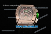 Richard Mille RM11-01 Mancini Chronograph Swiss Valjoux 7750 Automatic Steel Case with Skeleton Dial and White Markers - 1:1 Original