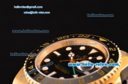 Rolex GMT-Master II Swiss ETA 2836 Automatic Gold Case with Black Dial and White Markers