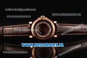 Breguet Marine Big Date Clone Breguet Automatic Rose Gold Case with Brown Dial and Brown Leather Strap