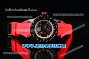 Richard Mille RM 60-01 Asia 2813 Automatic PVD Case with Skeleton Dial and Red Rubber Strap PVD Bezel (EF)