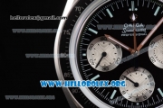 Omega Speedmaster Copy Venus 75 Manual Winding Steel Case with Black Dial Brown Leather Strap and Stick Markers (EF)