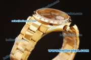 Rolex Datejust Asia 2813 Automatic Full Yellow Gold with Diamond Bezel and White MOP Dial