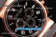 Ulysse Nardin Maxi Marine Chrono Swiss Valjoux 7750-SHG Automatic Rose Gold Case with Black Dial and Roman Numeral Markers (EF)