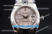 Rolex Datejust Clone Rolex 3135 Automatic Stainless Steel Case/Bracelet with Grey Dial and Stick Markers (BP)