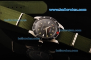 Rolex Oyster Perpetual Milgauss Swiss ETA 2836 Automatic Movement Steel Case with Black Honeycomb Dial and Green Nylon Strap