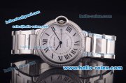 Cartier Ballon bleu de Automatic Full Steel with Diamond Bezel and White Dial-Roman Markers