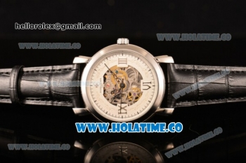 Vacheron Constantin Malte Asia Automatic Steel Case with White Skeleton Dial and Silver Roman Numeral Markers