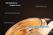 Rolex Sky-Dweller Asia 2813 Automatic Gold Case/Strap with Champagne Dial and Roman Numeral Hour Markers ETA Coating