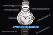 Cartier Ballon Bleu Medium Asia Automatic Stainless Steel Case/Bracelet with White Dial and Roman Numeral Markers (YF)