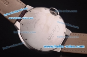 Cartier Ballon Bleu De Quartz Steel Case with Diamond Bezel and White Dial