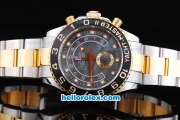 Rolex Yacht-Master II Oyster Perpetual Swiss ETA 2813 Automatic Two Tone ETA Case with Black Bezel and Black MOP Dial