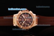 Hublot Big Bang Limited Edition Swiss Valjoux 7750 Automatic Movement Rose Gold Case with Diamond Bezel and Brown Dial