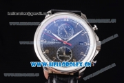 IWC Portugieser Yacht Club Asia ST25 Automatic Steel Case with Black Dial Black Leather Strap and Arabic Numeral Markers