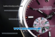 Rolex Oyster Perpetual Air King Clone Rolex 3132 Automatic Stainless Steel Case/Bracelet with Red Grape Dial and Stick Markers - 1:1 Original (JF)