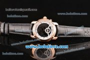 Vacheron Constantin Malte Asia ST25 Automatic Rose Gold Case with Black Leather Strap and White/Black Dial