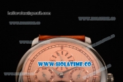 Vacheron Constantin Malte Tourbillon Asia Automatic Steel Case with Pink Dial Brown Leather Strap - Stick Markers