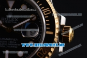 Rolex Submariner Clone Rolex 3135 Automatic Two Tone Case/Bracelet with Black Dial and Dot Markers (BP)
