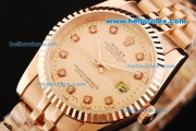 Rolex Datejust Automatic Full Rose Gold with Diamond Marking and Rose Gold Dial