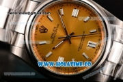 Rolex Air King Asia Automatic Full Steel with Yellow Dial and White Stick Markers