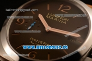 Panerai Luminor Marina 1950 3 Days Automatic Clone P.9010 Automatic Steel Case with Brown Dial and Brown Leather Strap - PAM 1951