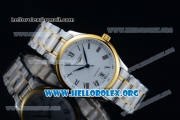 Longines Master Swiss ETA 2824 Automatic Two Tone Case with White Dial and Yellow Gold/Steel Bracelet (AAAF)