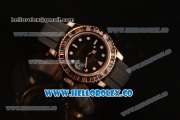 Rolex Yacht-Master 40 Asia 2813 Auto/Swiss ETA 2836/Clone Rolex 3135 Automatic Steel Case with Black Dial Colorful Sapphire Bezel and Black Rubber Strap (BP)