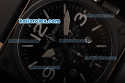 Bell&Ross BR 01-94 Swiss Quartz Movement PVD Case with Black Dial and Black Rubber Strap