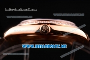 Rolex Day-Date Swiss ETA 2836 Automatic Rose Gold Case/Bracelet with Silver Dial and Stick Markers Diamonds Bezel (BP)