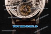 Vacheron Constantin Traditionelle Minute Repeater Tourbillon Swiss Tourbillon Manual Winding Steel Case with Gray Dial and Steel Bezel Brown Leather Strap