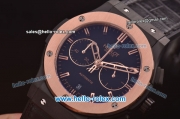 Hublot Classic Fusion Chrono Miyota Quartz PVD Case with Rose Gold Bezel and Black Dial