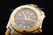 Tag Heuer Link 200 Meters Swiss Quartz Movement Black Dial with Gold Stick Markers and Two Tone Strap