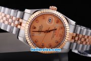 Rolex Datejust Automatic Rose Gold Dial with Diamond Marking-Two Tone Strap