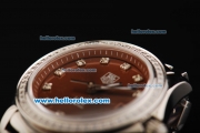 Tag Heuer Link 200 Meters Original Swiss Quartz Movement Full Steel with Brown Dial and Diamond Markers/Bezel-Lady Model