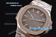 Patek Philippe Nautilus Swiss ETA 2824 Automatic Steel Case with Brown Dial Stick Markers Stainless Steel Strap