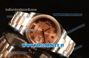 Rolex Datejust Rose Gold Dial With Diamond Bezel Two Tone Rolex3255