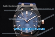 Audemars Piguet Royal Oak 36mm Asia ST16 Automatic PVD Case with Blue Dial Stick Markers and Blue Rubber Strap (EF)
