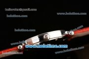 Franck Muller Ronde Miyota Quartz Steel Case with Red Leather Bracelet White Dial and Red Stick Markers