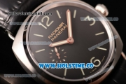 Panerai Radiomir PAM 337 Clone P.999 Manual Winding Steel Case with Black Dial Stick/Arabic Numeral Markers and Black Leather Strap (KW)