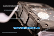 Richard Mille RM 055 Miyota 9015 Automatic Carbon Fiber Case with Skeleton Dial and White Nylon/Leather Strap