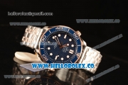 Omega Seamaster New Collection Senda Gold On Steel With Clone Omega 8500 Automatic Blue Dial 210.20.42.20.03.002