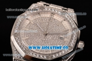 Audemars Piguet Royal Oak 41MM Asia 2813 Automatic Steel/Diamonds Case with White Inner Bezel and Diamonds Bezel (EF)