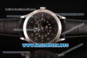 Patek Philippe Grand Complications Perpetual Calendar Miyota Quartz Steel Case with Black Dial and Silver Arabic Numeral Markers