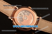 Breguet Classique Moonphase 9015 Auto Rose Gold Case with White Dial and Brown Leather Strap