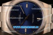 Rolex Oyster Perpetual Air King Clone Rolex 3135 Automatic Rose Gold Case Blue Dial With Stick Markers Steel Bracelet- 1:1Original(AR)