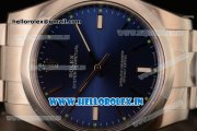 Rolex Oyster Perpetual Air King Clone Rolex 3135 Automatic Rose Gold Case Blue Dial With Stick Markers Steel Bracelet- 1:1Original(AR)