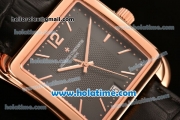 Vacheron Constantin Historiques Toledo Miyota Quartz Rose Gold Case with Stick Markers and Black Dial